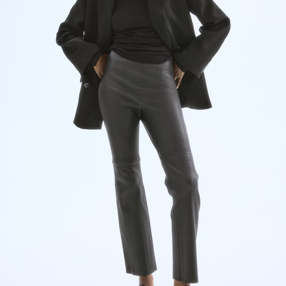 H&M Black Leather Trousers
